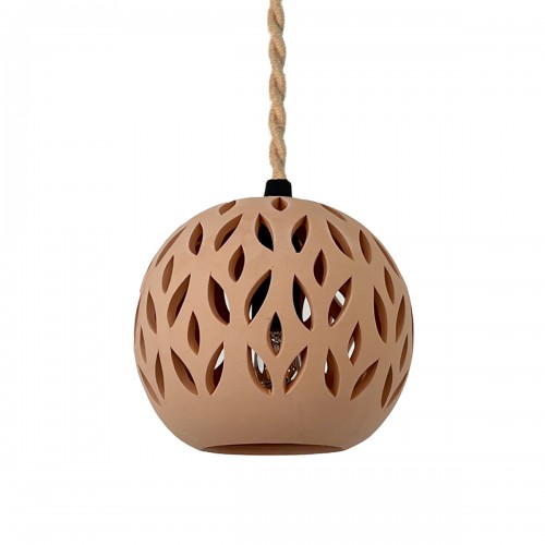 KURO. Suspension en terre cuite naturelle D.15cm