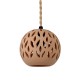 SUSPENSION BOULE TERRE CUITE - Câble jute tressé