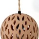 SUSPENSION BOULE TERRE CUITE - Câble jute tressé